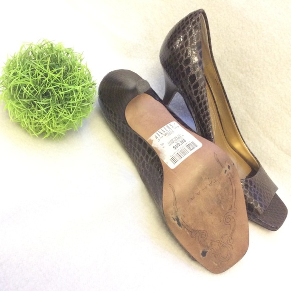 Tahari Riddle open square toe faux snakeskin heels - Picture 5 of 10